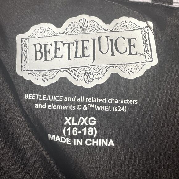 Warner Bros. WB Beetlejuice Lydia Sleep Shirt Black White XL NWT Long Sleeve - Picture 8 of 8